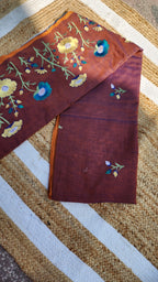 Secret Garden Cinnamon Mulmul Saree