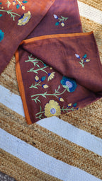 Secret Garden Cinnamon Mulmul Saree