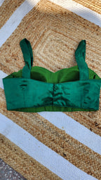 Dark Green Mashru Silk Blouse