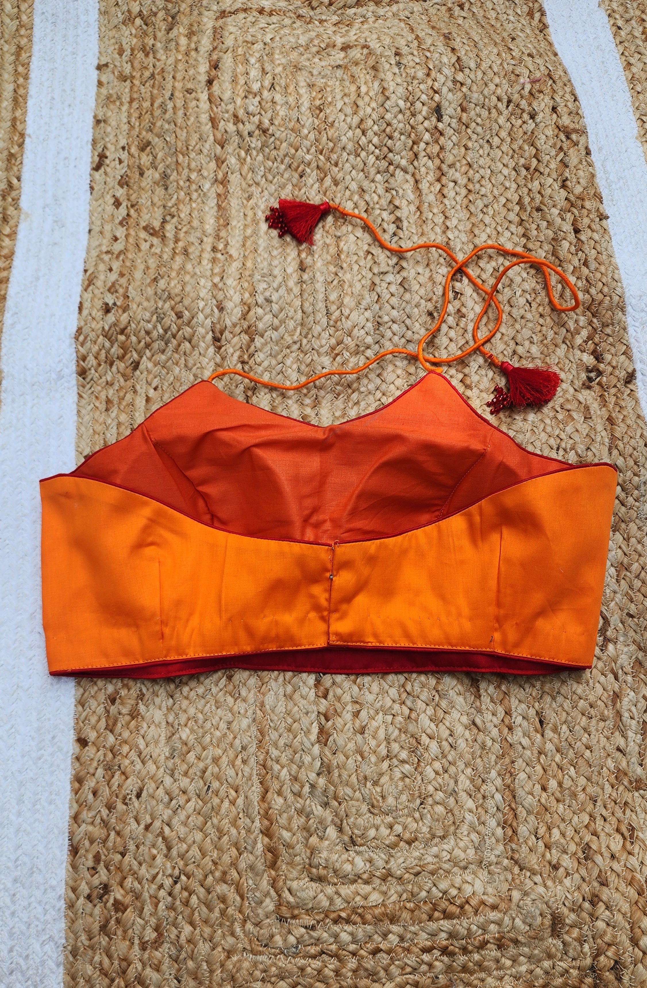Orange Backless Bee Blouse