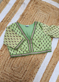 Pastle Green Printed Cotton Blouse