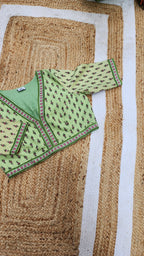 Pastle Green Printed Cotton Blouse