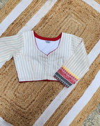 White Kantha Cotton Blouse
