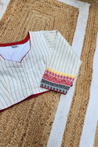 White Kantha Cotton Blouse