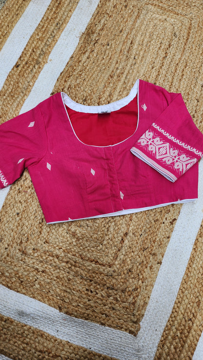 Pink Bano Jamdani Blouse