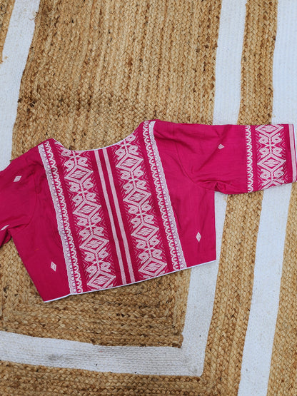 Pink Bano Jamdani Blouse