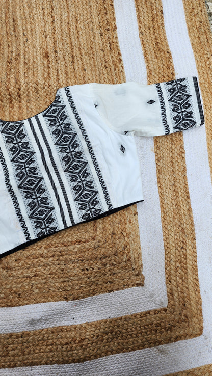 White Bano Jamdani Blouse