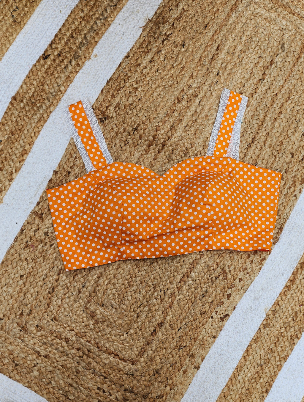 Orange Polka Strapy Blouse