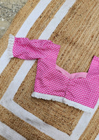 Baby Pink Polka Puff Sleeve Blouse