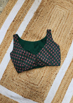 Dark Green Cotton Sleeveless Blouse