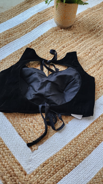 Black Velvet Sleeveless Blouse