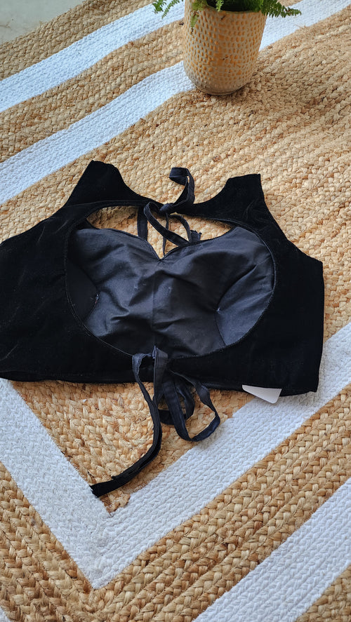Black Velvet Sleeveless Blouse
