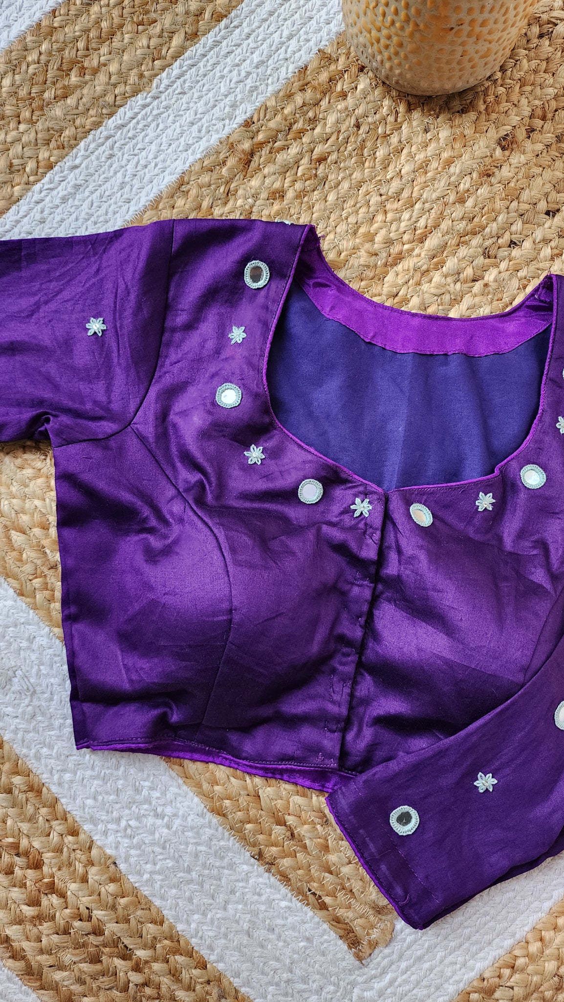 Purple Mirror Work Blouse