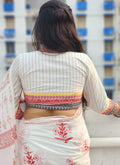 White Kantha Cotton Blouse