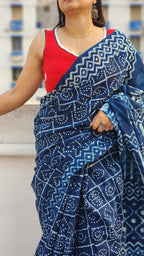 Red Jamdani Sleeveless Blouse