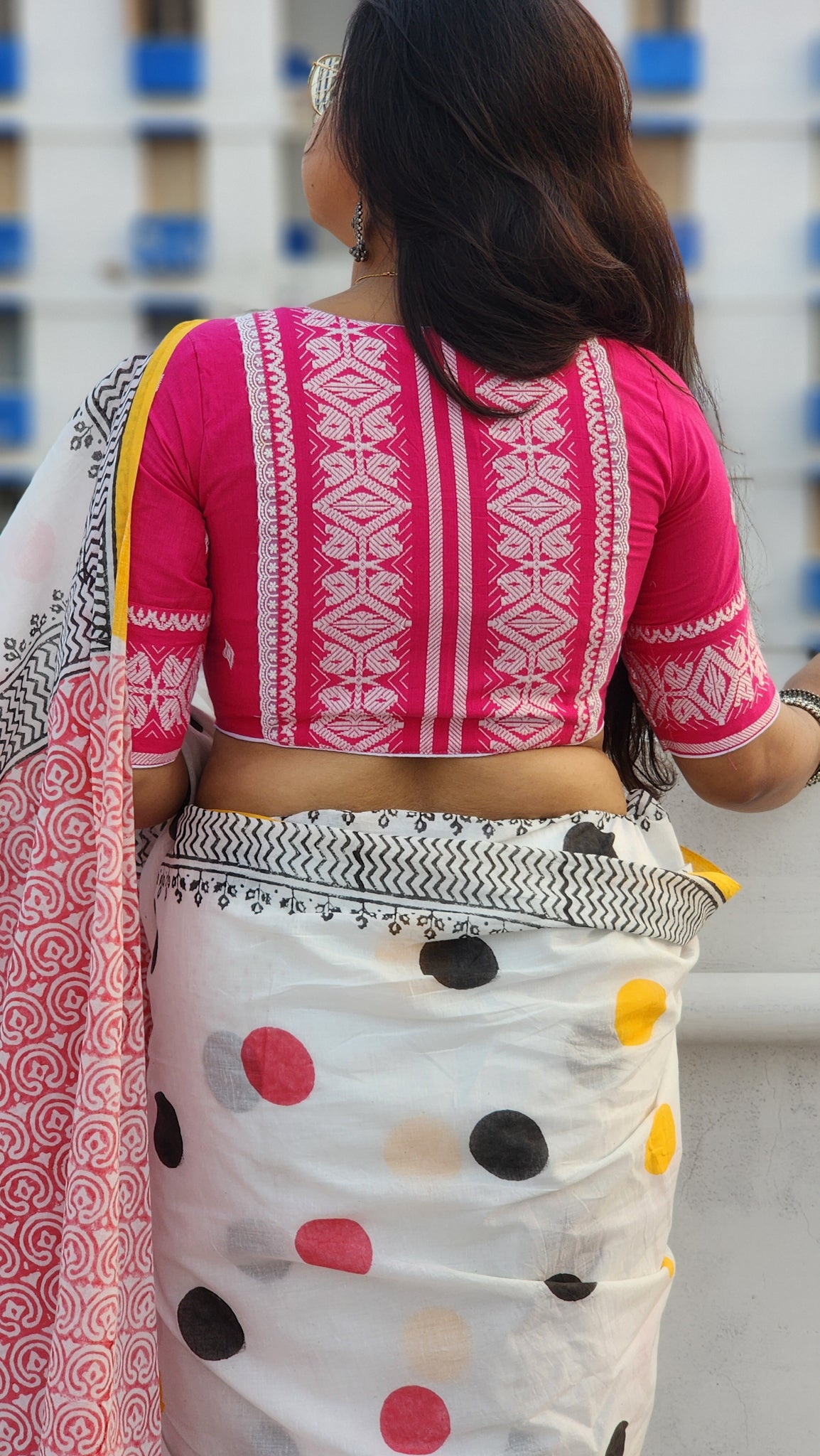 Pink Bano Jamdani Blouse