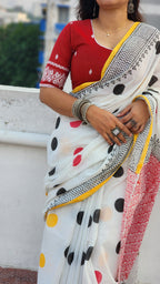 Maroon Bano Jamdani Blouse
