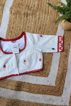 White Jamdani  Saba Cotton Blouse