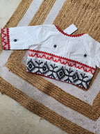 White Jamdani  Saba Cotton Blouse