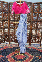Frost Petal Batik Mulmul Saree