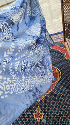 Frost Petal Batik Mulmul Saree