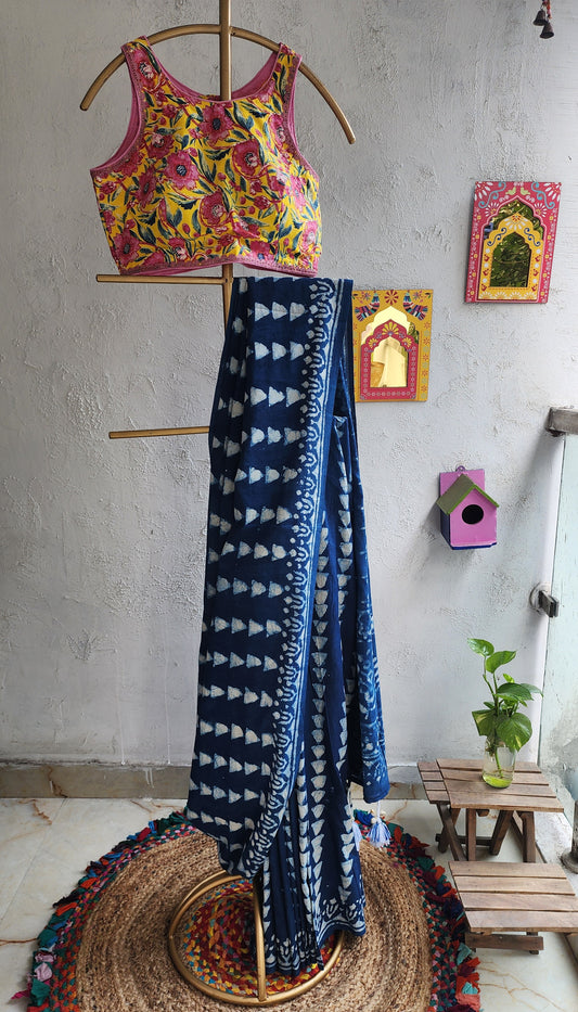 Aasmani Dhaga Mulmul Saree