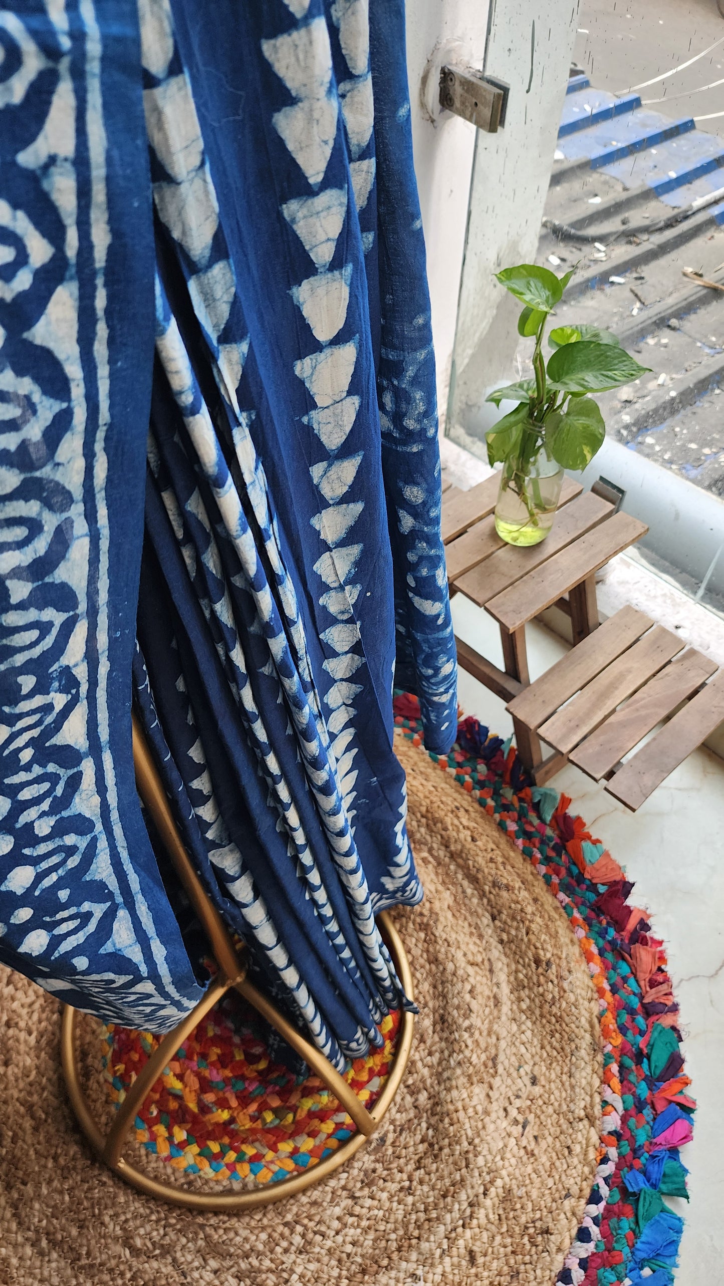 Aasmani Dhaga Mulmul Saree