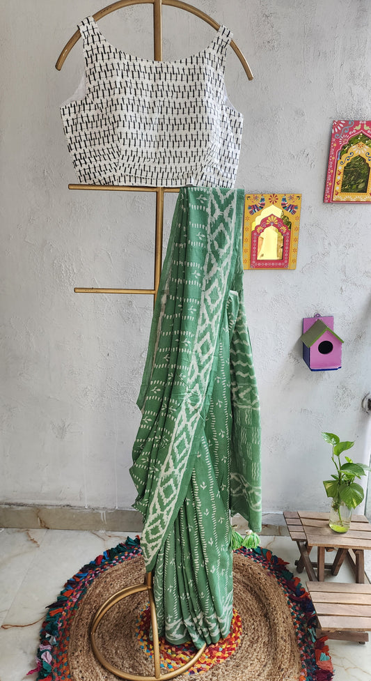 Morning Mint Mulmul Saree