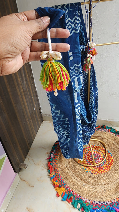 Kora Neela Mulmul Saree