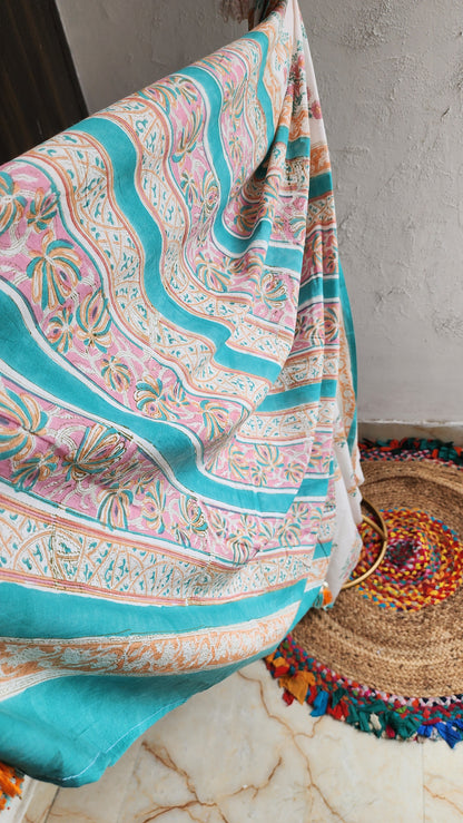 Whisper Field Mulmul Saree