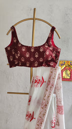 Dusty Pearl Mulmul Saree