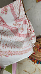 Dusty Pearl Mulmul Saree
