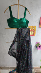 Safa Black Mulmul Saree