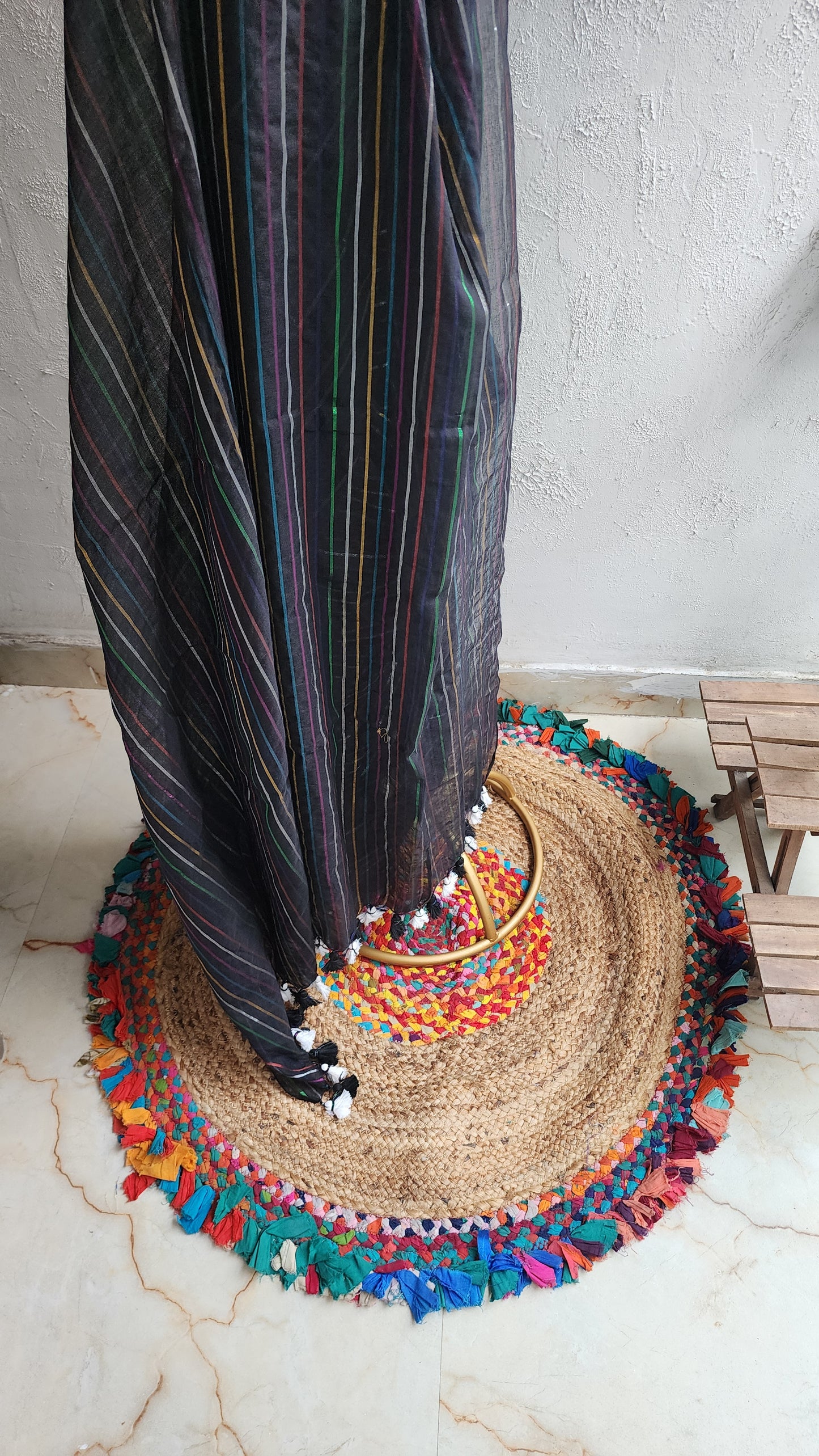 Safa Black Mulmul Saree