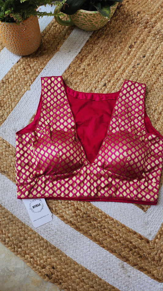 Magenta Brocade Blouse