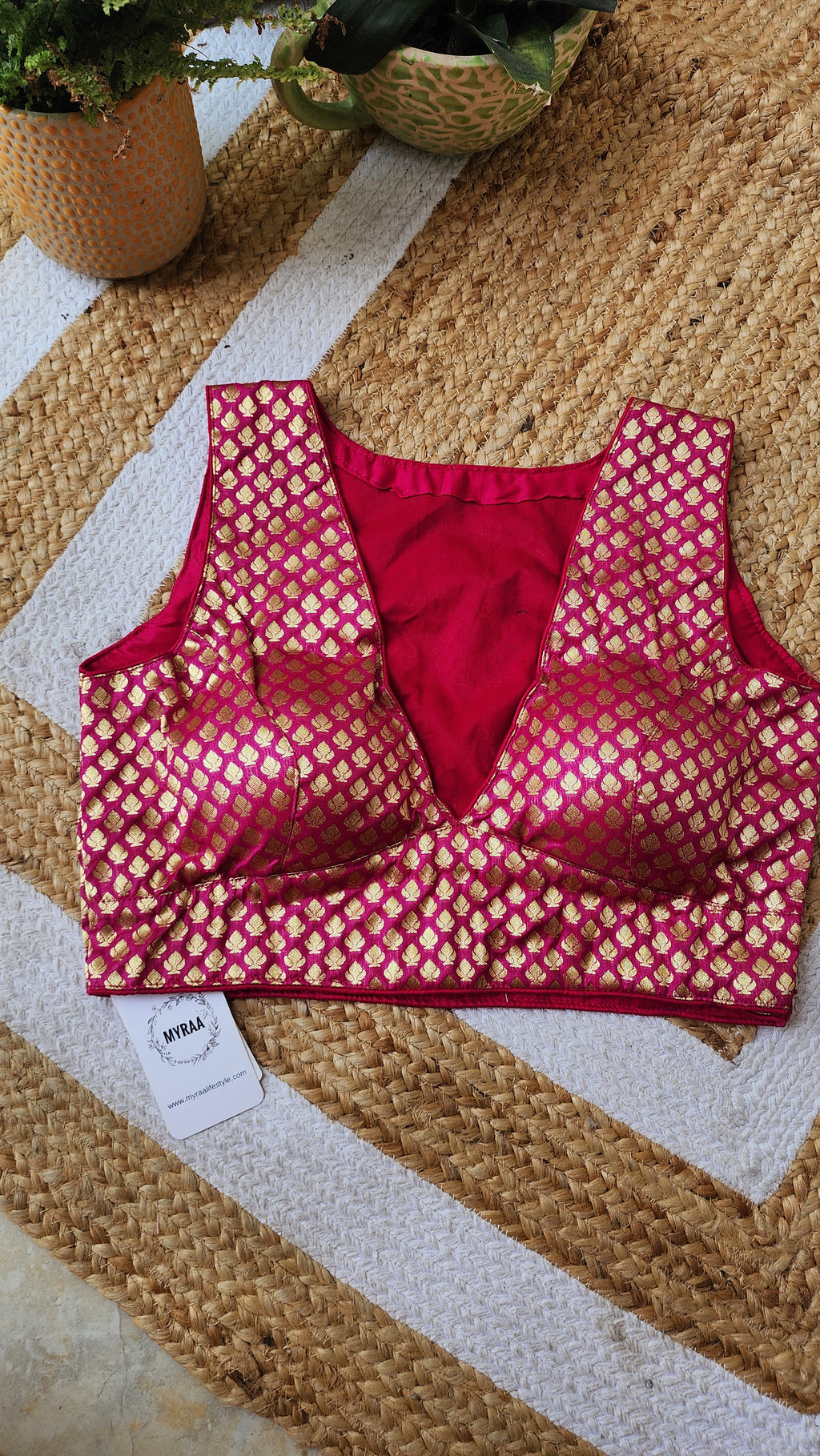 Magenta Brocade Blouse
