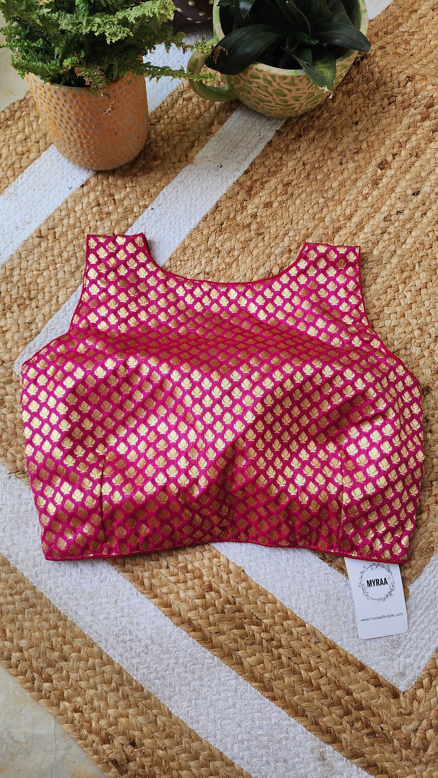 Magenta Brocade Blouse