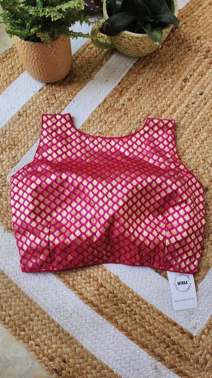 Magenta Brocade Blouse