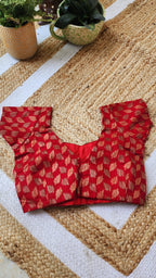 Red Jacquard Cotton Blouse