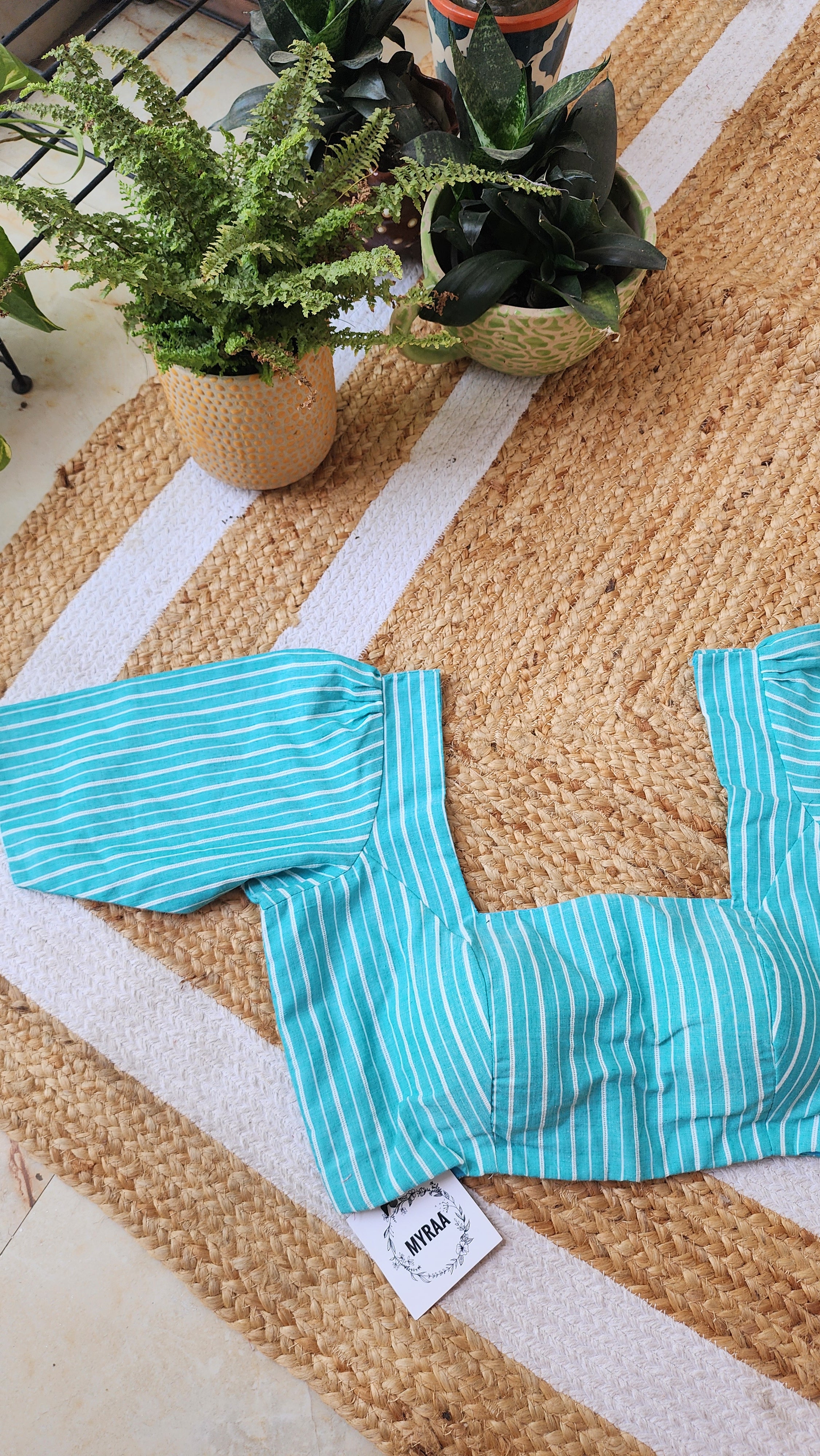 Blue Checkered Blouse