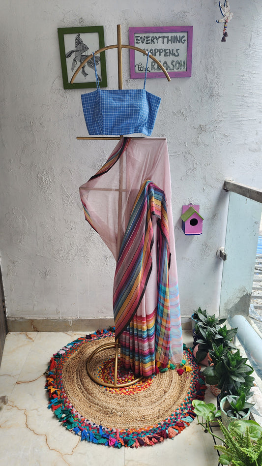 Blush Tale Mulmul Saree