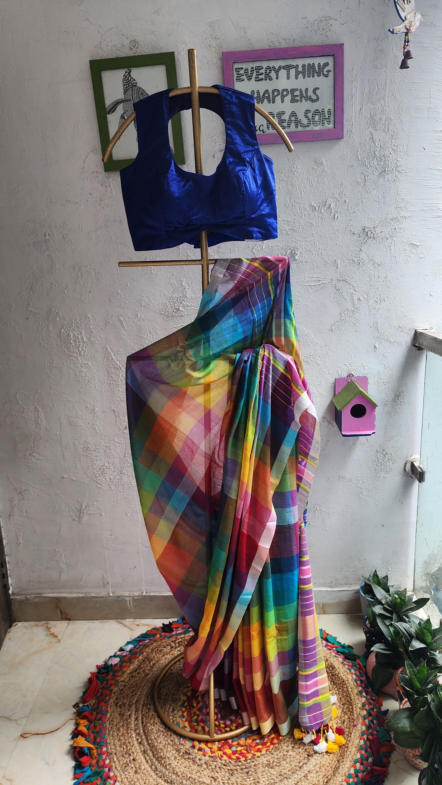 Checkmate Charm Mulmul Saree