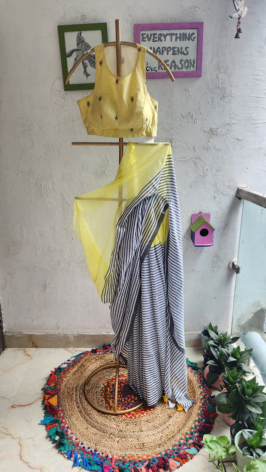 Butter Ink Mulmul Saree