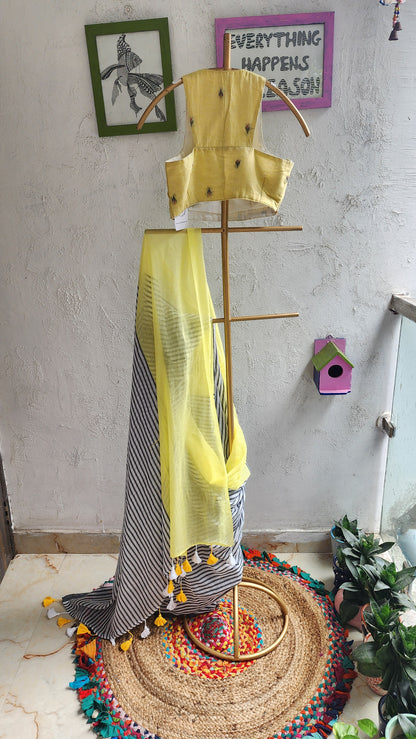 Butter Ink Mulmul Saree