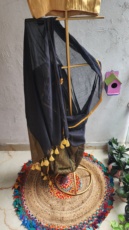 Gilded Veil Mulmul Saree