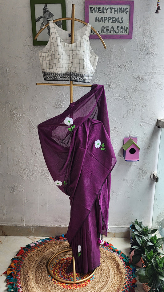 Phoolnama Mulmul Saree