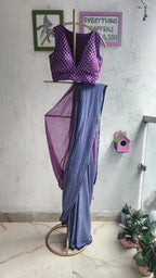 Midnight Mogra Mulmul Saree