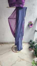 Midnight Mogra Mulmul Saree