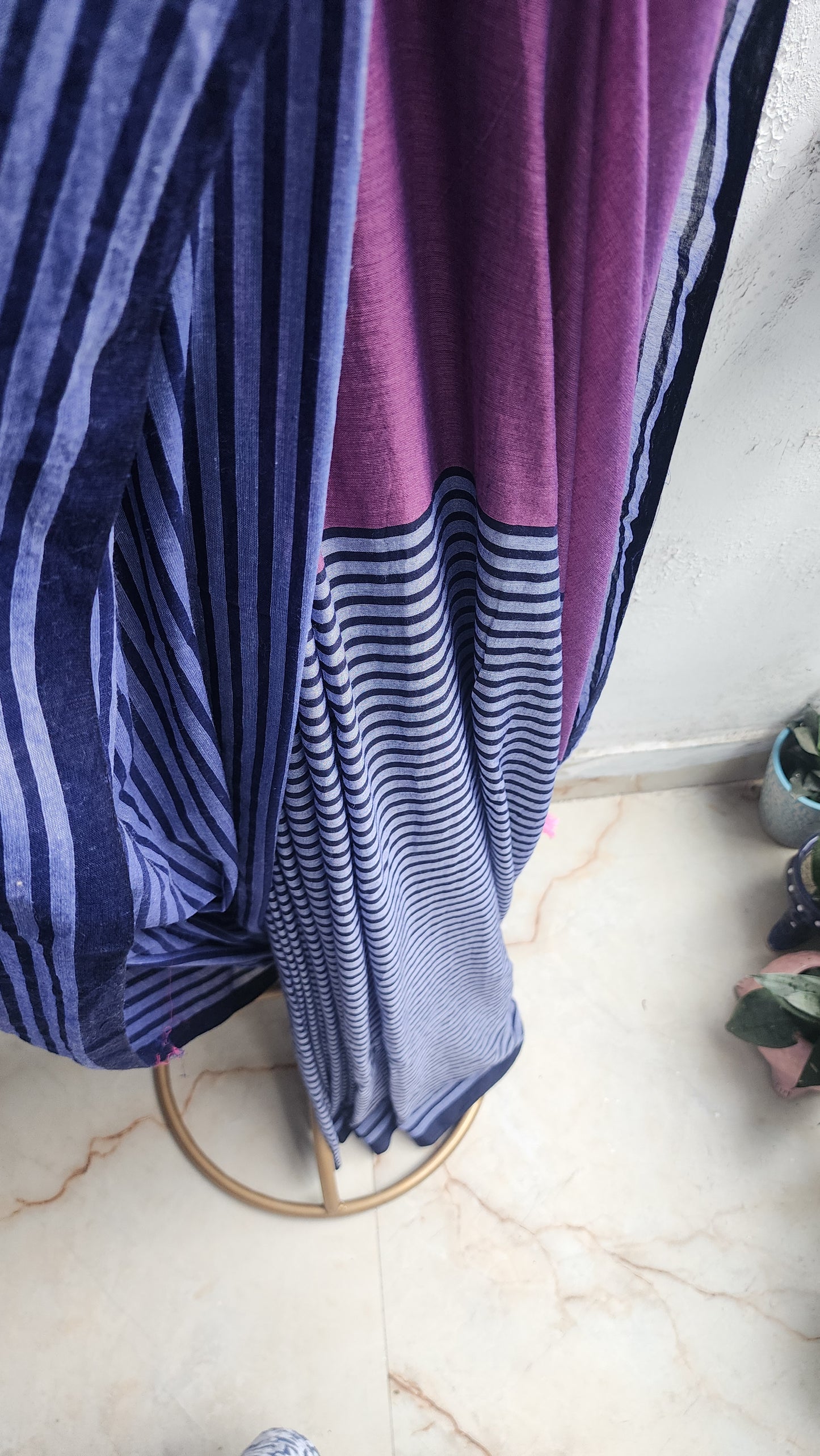 Midnight Mogra Mulmul Saree