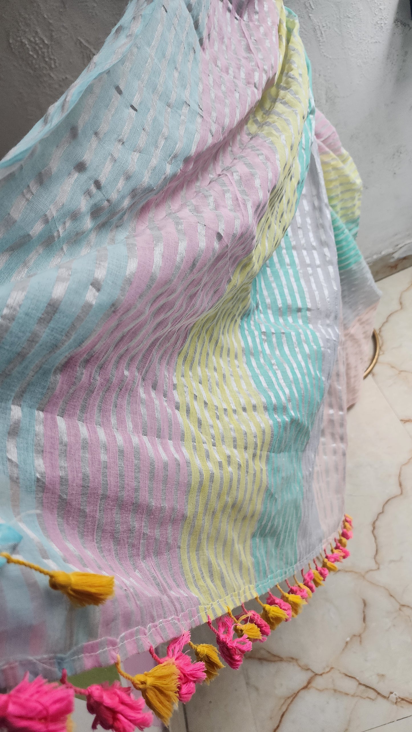 Rainbow Roshni Mulmul Saree